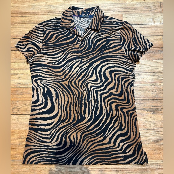 POLO GOLF RALPH LAUREN Shirt Size Womens Medium Zebra